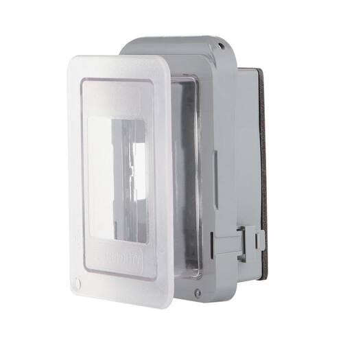 Weatherproof Receptacle Cover 2-Gang Extra Duty Non-Metallic Low Profile While-In-Use Horizontal/Vertical Clear