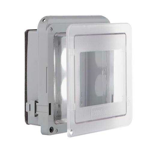 Weatherproof Receptacle Cover 2-Gang Extra Duty Non-Metallic Low Profile While-In-Use Horizontal/Vertical Clear