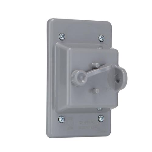 Weatherproof Toggle Switch Cover Non-Metallic 1-Gang, Gray