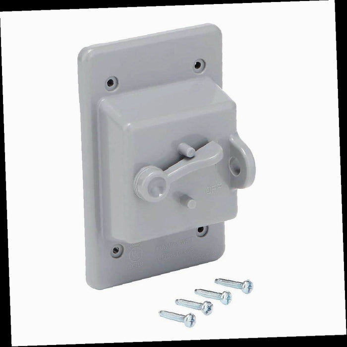 Weatherproof Toggle Switch Cover Non-Metallic 1-Gang, Gray