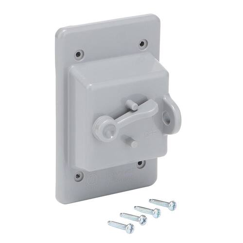 Weatherproof Toggle Switch Cover Non-Metallic 1-Gang, Gray