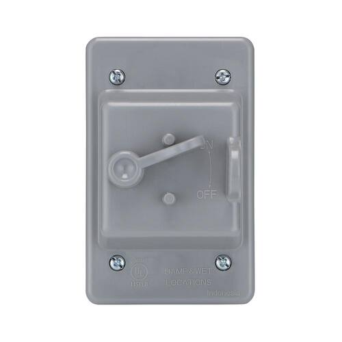 Weatherproof Toggle Switch Cover Non-Metallic 1-Gang, Gray