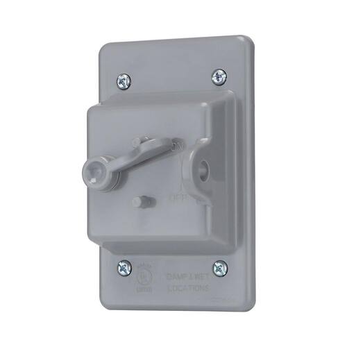 Weatherproof Toggle Switch Cover Non-Metallic 1-Gang, Gray