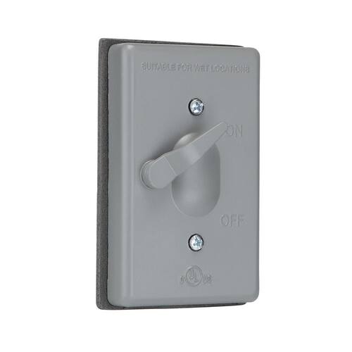 Toggle Switch Cover Kit Metallic Weatherproof 1-Gang, Gray