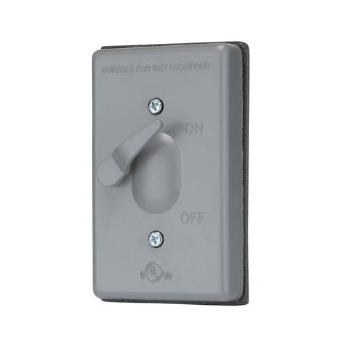 Toggle Switch Cover Kit Metallic Weatherproof 1-Gang, Gray