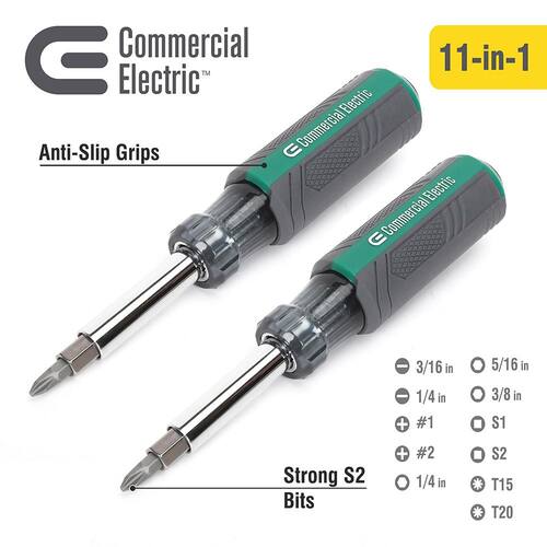 Multi-Bit Screwdriver and Nut Driver (2-Pack)