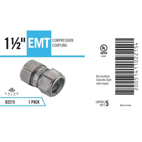 Electrical Metallic Tube (EMT) Compression Coupling 1-1/2 in.