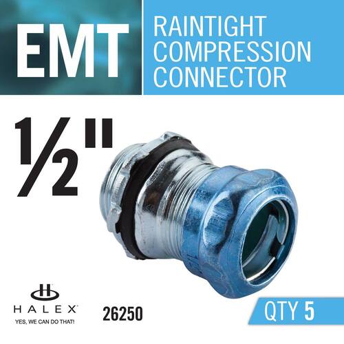 Electrical Metallic Tube (EMT) Rain Tight Connector 1/2 in. (5-Pack) Male