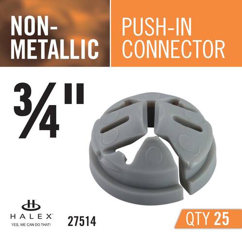 Non-Metallic Push-In Connector 3/4 in. (25-Pack)