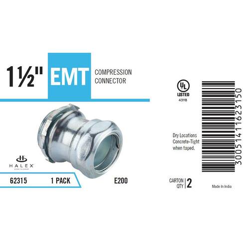 Electrical Metallic Tube (EMT) Compression Connector 1-1/2 in. Male