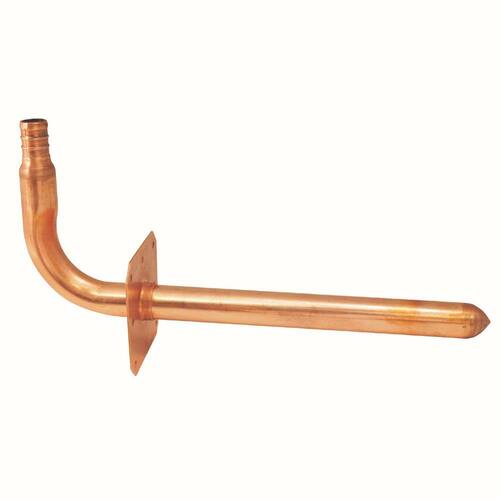 PEX-B Barb Stub-Out 90-Degree Elbow with Flange Copper 1/2 in. x 8 in.