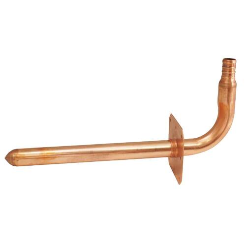 PEX-B Barb Stub-Out 90-Degree Elbow with Flange Copper 1/2 in. x 8 in.