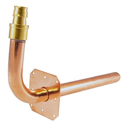 PEX-A Expansion Barb Stub-Out 90-Degree Elbow with Flange Copper 1/2 in. x 8 in.