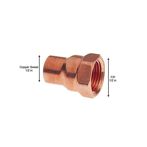 Copper Pressure Fitting Adapter 1/2 in. Cup x FIP Female 1pc.