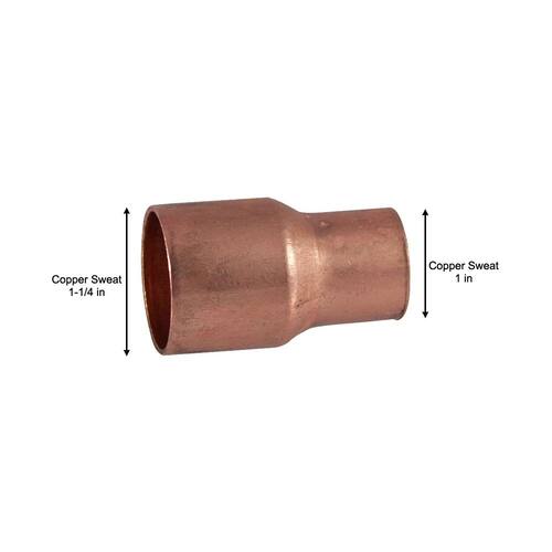 Copper Pressure Cup x Cup Reducing Coupling 1-1/4 in. x 1 in. with Dimple Stop Fitting