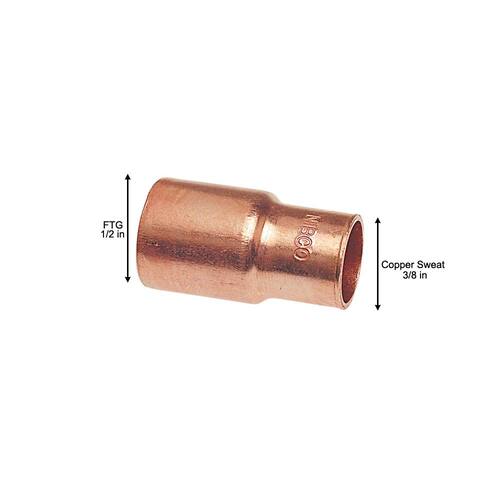 Copper Pressure Fitting Cup Reducer Fitting 1/2 in. x 3/8 in.