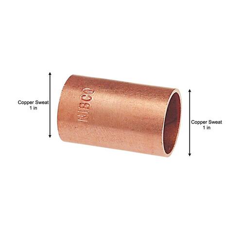 Pressure Slip Copper Coupling Fitting 1 in.