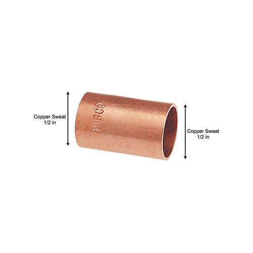 Copper Fitting Coupling 1/2 in. x 1/2 in. Lead Free PSI-722 2