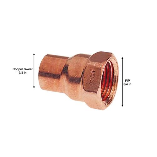 Copper Pressure Fitting Adapter 3/4 in. x FIP Female Cup