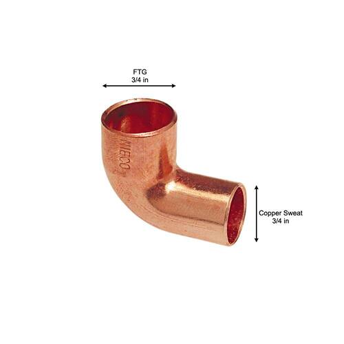 Copper Pressure Fitting 3/4 in. 90-Degree x Cup Street Elbow