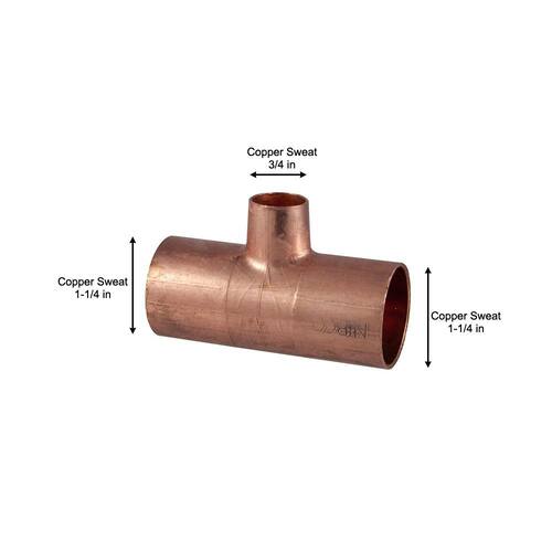 Copper Pressure Fitting All Cup Reducing Tee 1-1/4 in. x 1-1/4 in. x 3/4 in.