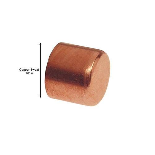 Copper Pressure Tube Cap Fitting 1/2 in.