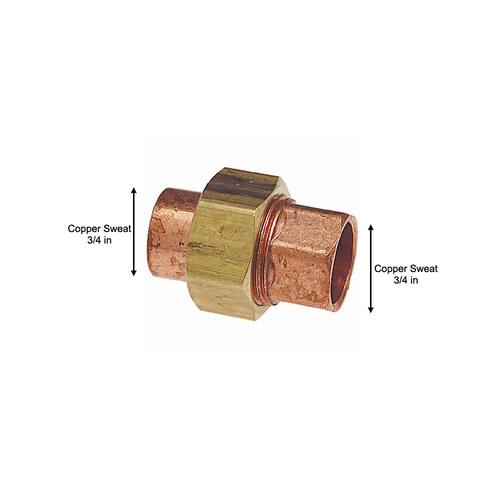 Copper Pressure Union Fitting 3/4 in. Cup x Cup 1pc.