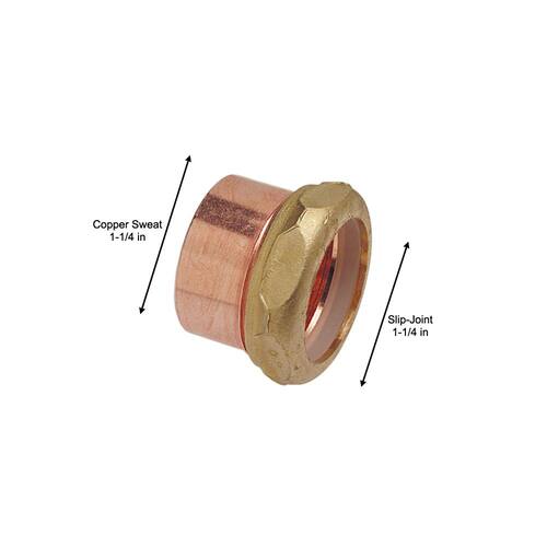 Copper DWV Fitting 1-1/4 in. x 1-1/4 in. Cup x Slip-Joint Trap Adapter