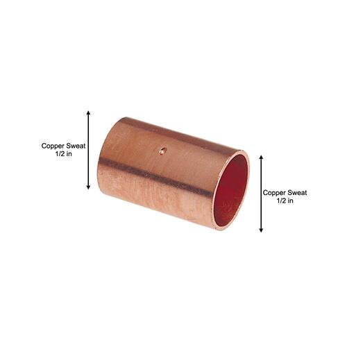 Copper Pressure Coupling with Stop Fitting 1/2 in. x Cup x Cup 10-Pack