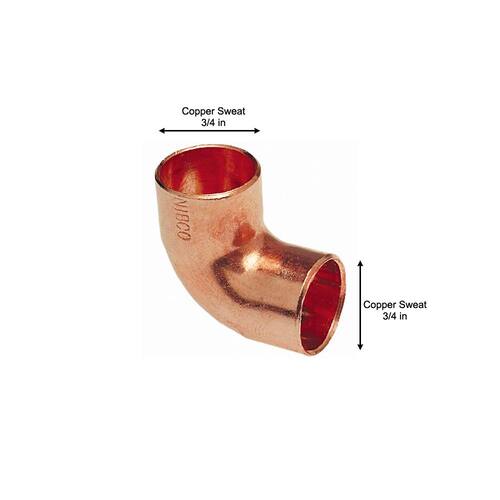 Copper Elbow 3/4 in. x 3/4 in. Lead Free PSI-700 (10-Pack)