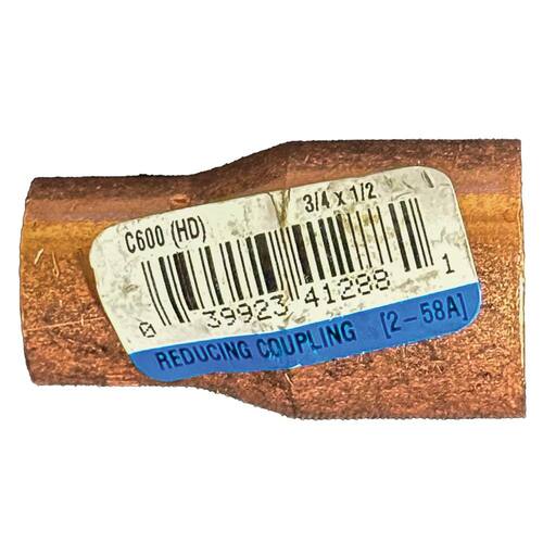 Copper Pressure Coupling 3/4 in. x 1/2 in. C x C with Stop