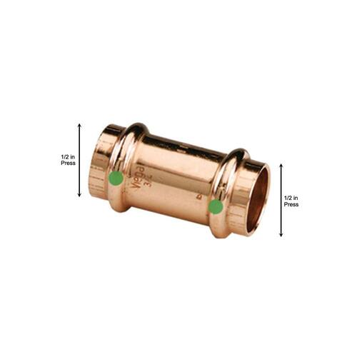 Copper Coupling 1/2 in. Press with Stop ProPress