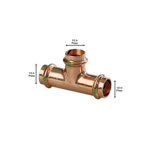 Copper Tee 1/2 in. x 1/2 in. x 1/2 in. Lead Free PSI-300