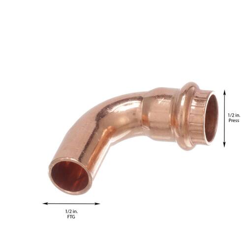 Copper 90?? Street Elbow 1/2 in. x 1/2 in. FTG ProPress