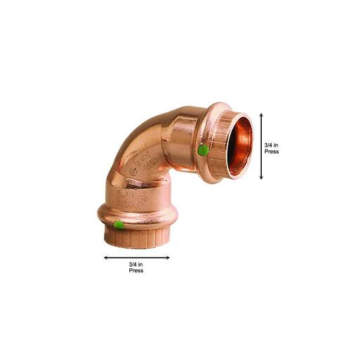 Copper Elbow 3/4 in. Press 90?? (10-Pack)