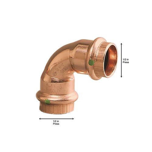 Copper Elbow 1/2 in. Press 90?? (15-Pack)