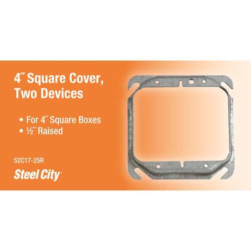 Mud Ring 2-Gang Square - Silver