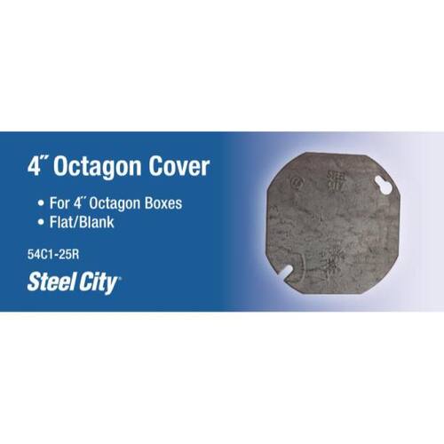 Steel Metallic Box Cover 4 in. Square for Double Duplex