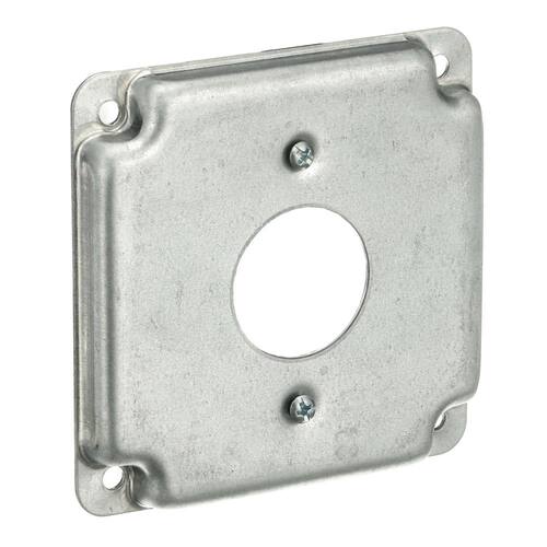 Single Receptacle Cover Raised 1-13/32 in. Square 4in. with 1/2 in. Height