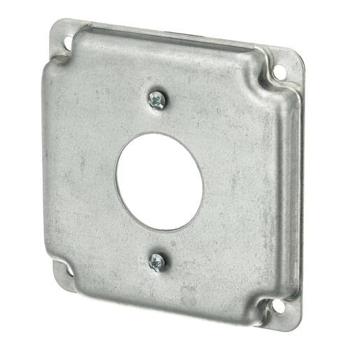 Single Receptacle Cover Raised 1-13/32 in. Square 4in. with 1/2 in. Height