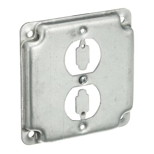 Receptacle Cover Raised 4in. Square Single Duplex 1/2 in.