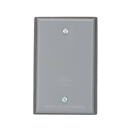 Weatherproof Cover Blank 1-Gang Metallic Gray