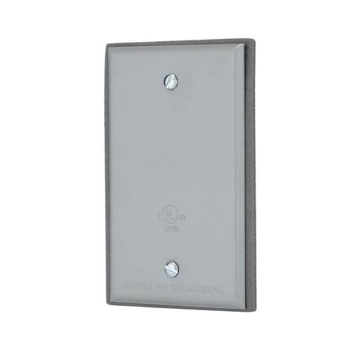 Weatherproof Cover Blank 1-Gang Metallic Gray