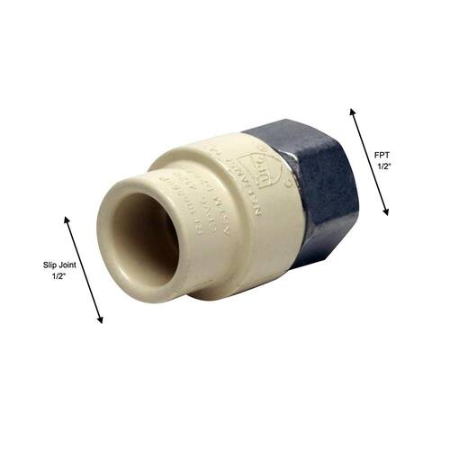 CPVC Adapter 1/2.in x 1/2.in Slip Joint PSI-400 Female