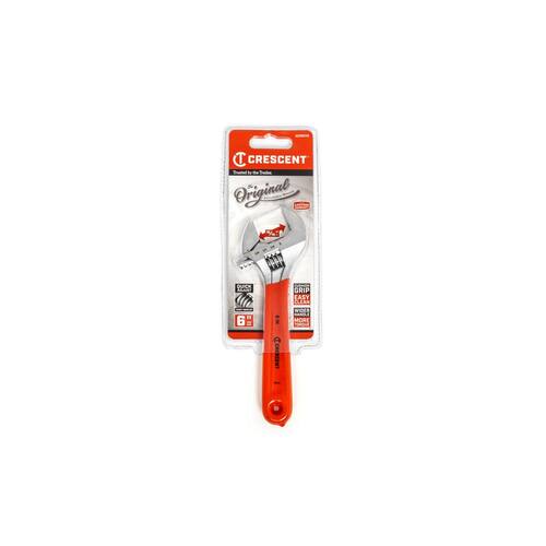 Chrome Cushion Grip Adjustable Wrench, 6 in.