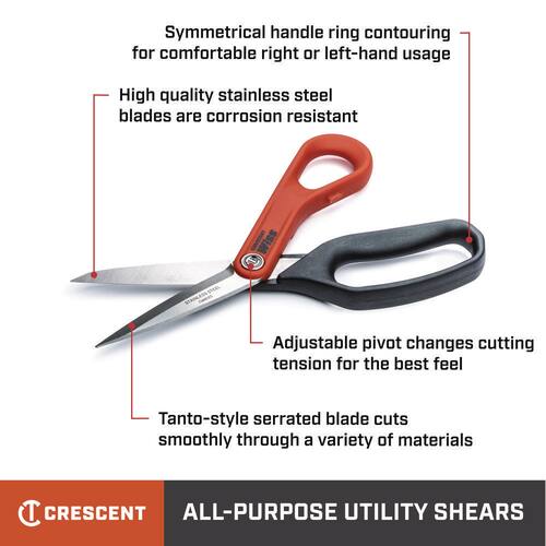 Tradesman Shears, 8.5 in., Stainless Steel All-Purpose, Wiss