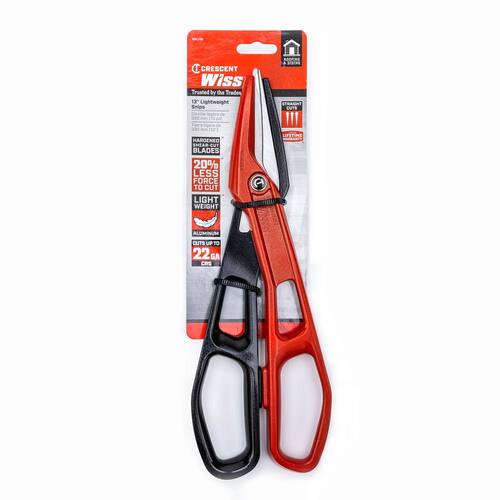 Tinner Snips, 12 in., Straight-Cut Aluminum, Wiss