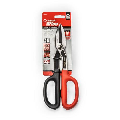 Tinner Snips, 10 in., Straight-Cut Drop Forged, Wiss