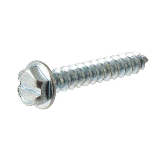 Sheet Metal Screws Slotted Hex-Head 3/8 in. x #8 12-Pack