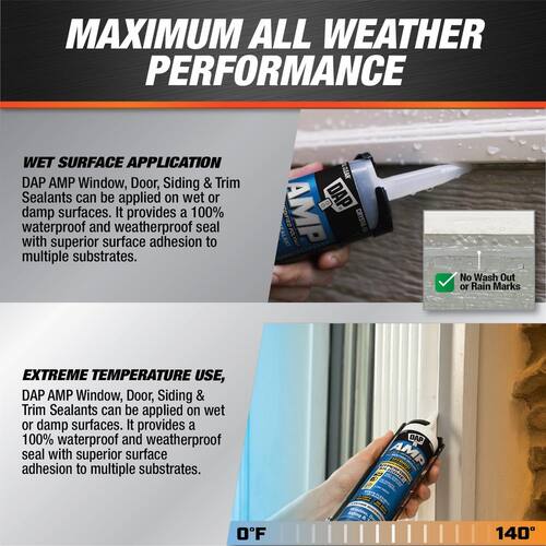 All Weather Sealant, AMP Advanced Modified Polymer, Crystal Clear, Window, Door and Siding, 9 oz.